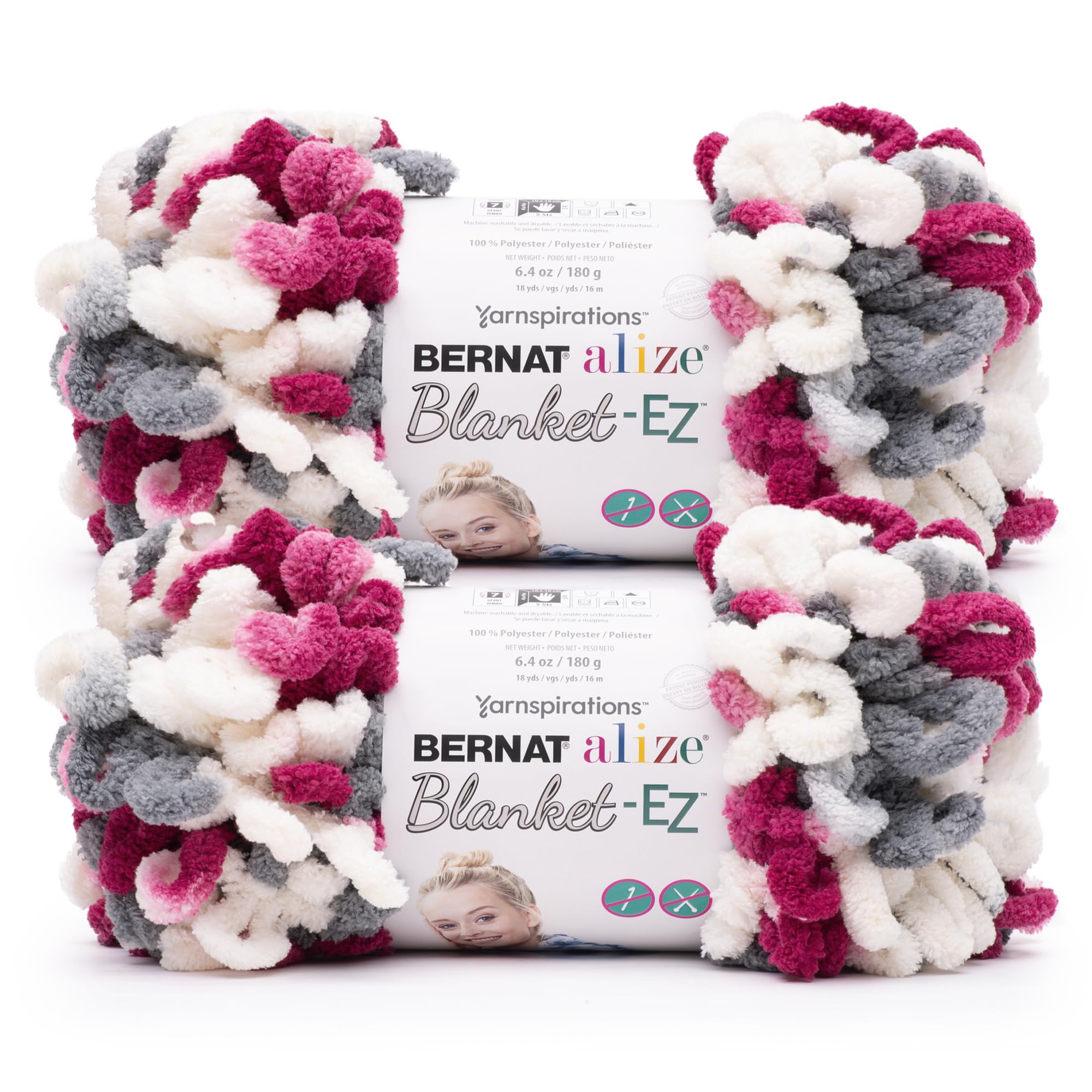 Amazon.com: Bernat Alize Blanket Claret Storm Yarn - 2 Pack of